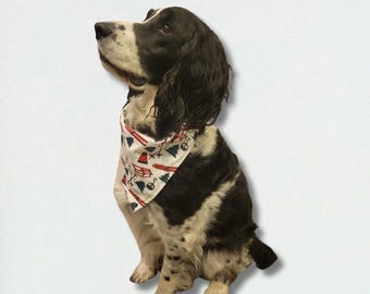Dog Bandana, Pet Dog Accessories, Dog Scarf, Snap and Loop Dog Bandana, Columbus Day Scarf Gift, Holiday Pet Neckerchief, Cute Pet Bandana