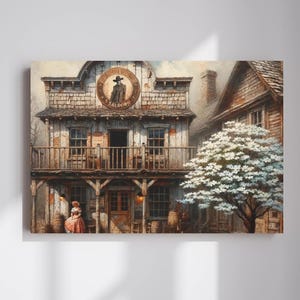 Wild West Saloon Canvas Art: Vintage Country Western Decor