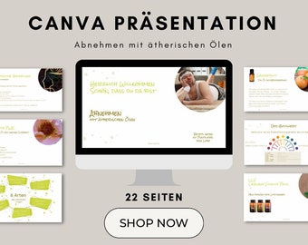 Canva Präsentation zum Thema: Abnehmen mit ätherischen Ölen