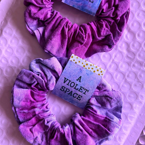 SCRUNCHIE SET, Fuchsia, Pink, Purple, Hand-Dyed, Watercolor, Tie Dye, Hair Scrunchies, Gifts for Her, Party Favors, Cute Gifts