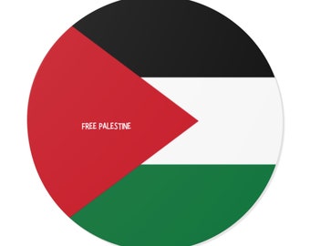 Adesivo Palestina / Palestina Libera / Bandiera / Etichetta Rotonda / Cerchio in Vinile / Estetico / Positivo / Libertà / Vibrazioni / Alla Moda / Semplice