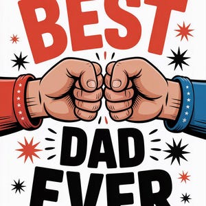 Best Dad Ever Shirt PNG SVG, Custom Kids Names Fist Bump Design, Father&#39;s Day Sublimation, Editable Dad Digital Download, Happy Father&#39;s Day