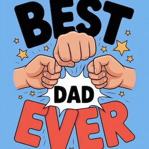 Best Dad Ever Shirt PNG SVG, Custom Kids Names Fist Bump Design, Father&#39;s Day Sublimation, Editable Dad Digital Download, Happy Father&#39;s Day