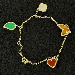 Vintage Charm Van Cleef & Arpels 18K Yellow Gold Bracelet Rare Authentic Fine Jewelry