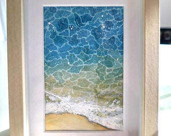 Watercolor beach (unique) - incl. picture frame