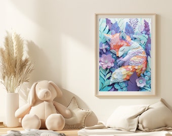 Poster picture children's room boy girl pastel colors