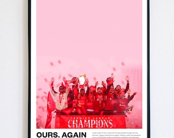 Liverpool 2025 Premier League winners | trophy lift | parade | Anfield, Liverpool FC Poster, Wall Art, Home Decor, Gift, Print LFC