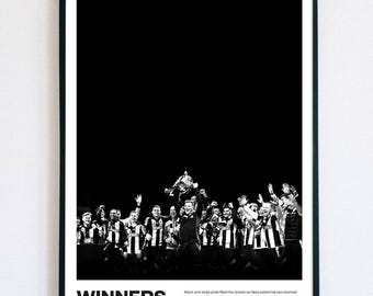2025 Carabao Cup Newcastle NUFC Football Poster Print Retro | The Magpies | History | Wall Decoration | Gift Poster | St. James' Park