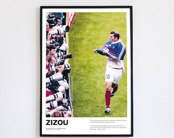 Zinedine Zidane France Zizou Real Madrid Football Poster Print World Cup Vintage Retro A5 A4 A3 print painting