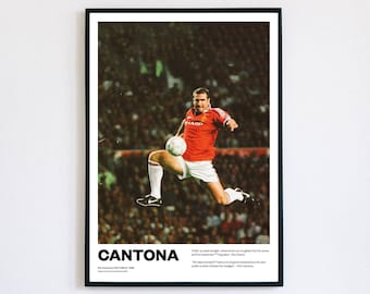 Eric Cantona France Manchester United MUFC Football Poster Print World Cup Vintage Retro print painting