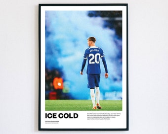 Cole Palmer Chelsea fc Football Poster Print Vintage Retro A4 print painting England - Ice cold - The Blues - Stamford Bridge