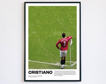 Cristiano Ronaldo - Cr7 - Portugal - Manchester United - Football Poster Print World Cup Vintage Retro A4 A3 A5 print painting - MUFC
