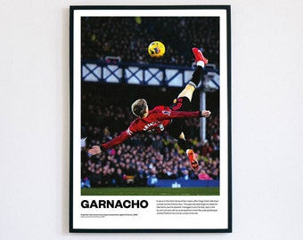 Alejandro Garnacho Argentina Manchester United MUFC Football Poster Print World Cup Vintage Retro A4 print painting