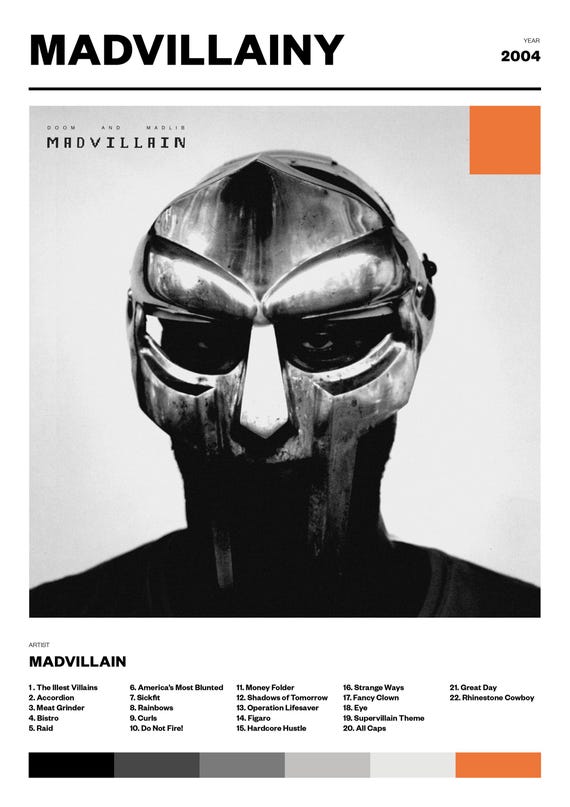 新品 Madvillain / Madvillainy (Poster) Madvillain - Madvillainy - MF Doom - Retro Music Poster