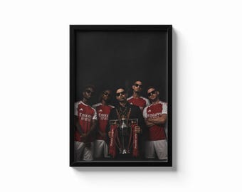 Arsenal Premier League Champions 2026 | Emirates Stadium | Winners | Gunners | Poster Print - Trophy - Mikel Arteta, saka, rice, saliba, eze
