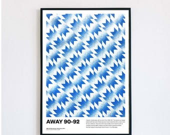 1990-1992 Away Kit Pattern Manchester United MUFC Football Poster Print World Cup Vintage Retro print painting Sharp