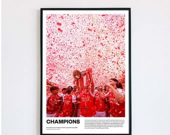 Arsenal Premier League Champions 2026 | Emirates Stadium | Winners | Gunners | Poster Print - Trophy lift - Oil style painting print