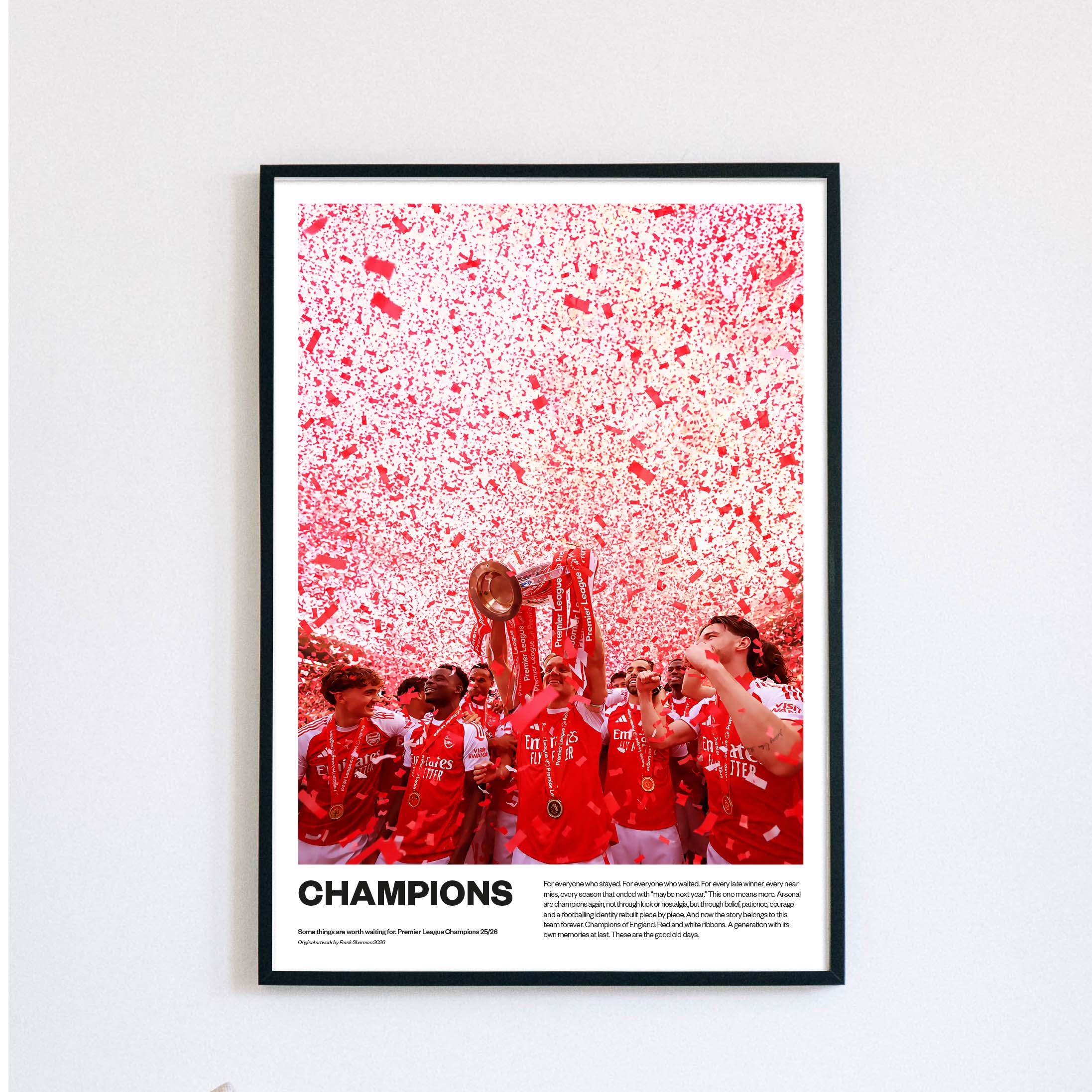 Premier League 絵画 Arsenal Premier League Champions 2026 | Emirates Stadium | Winners