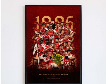 Arsenal Premier League Champions 2026 | Emirates Stadium | Winners | Gunners | Poster Print - Trophy