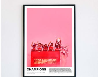 Arsenal Premier League Parade Champions 2026 | Emirates Stadium | Winners | Gunners | Poster Print - Trophy lift - Oil style painting print