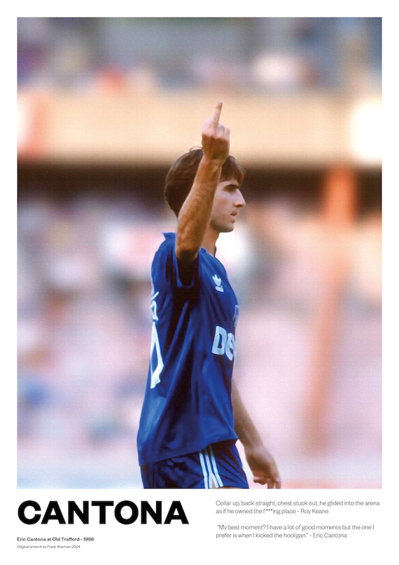 Eric Cantona France Manchester United MUFC Football Poster Print