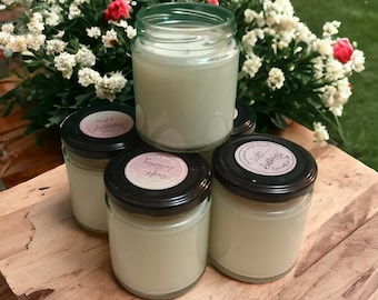 Handmade Aromatherapy Soy Wax Candle: Vegan Friendly, 30 Hour Burn