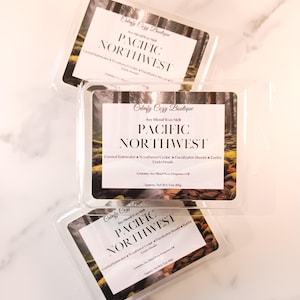 PACIFIC NORTHWEST Wax Melts – Coastal Rain + Pine Scent, Fresh Eucalyptus + Cedar, Forest Wax Melts, Crisp Ocean Breeze Home Fragrance