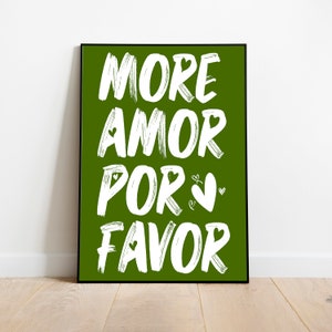 More Amor Por Favor Print Minimalist Heart Poster Aesthetic Living Room Art Love Wall Decor Eclectic Art Print Digital Download