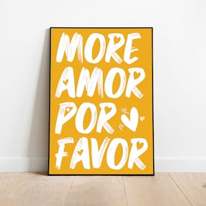 Maximalist Poster - More Amor Por Favor Wall Art - Modern Colorful Eclectic Yellow Wall Art instant download - Printable Art
