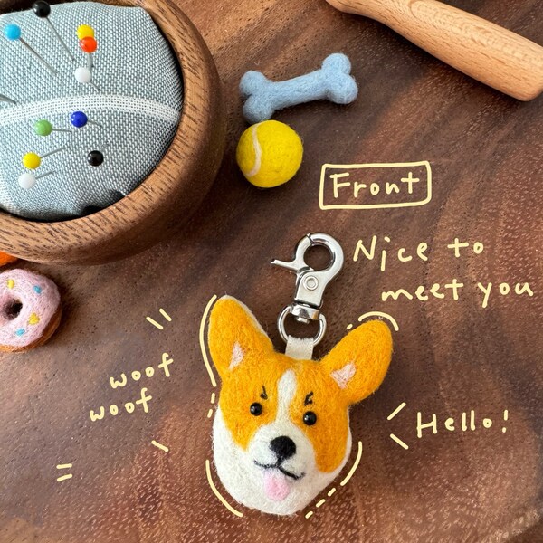 Custom Wool Felt Dog Name Tag