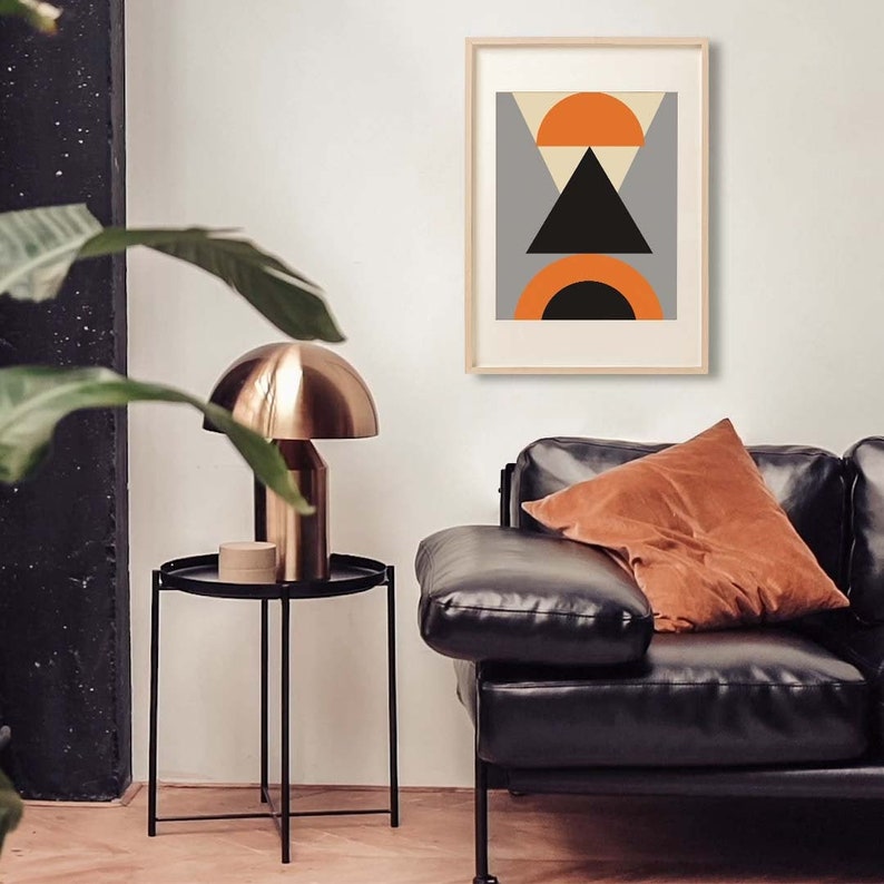 Wall Art Decor Mid Century Modern Abstract Geometric Art Print Etsy