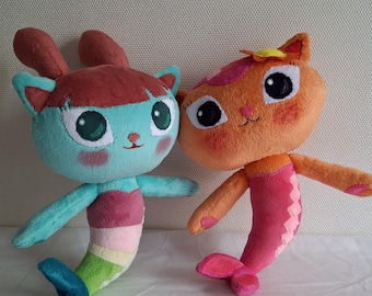 Juguete artesanal, hecho por encargo según la imagen del cliente. Producto de autor, interpretación no oficial del personaje SunnyCat de 25 cm.