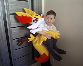 Ręcznie robiona pluszowa lalka Braixen (75 cm)