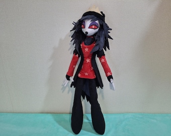 Custom plush Oktavia(48cm) 19&quot; Premium Plush. A girl in a black cardigan and a cap. Removable clothes.