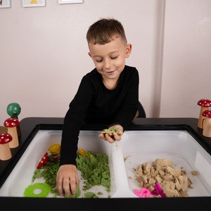 Montessori Sensory Table without Double Bins, Kids Activity Table, Kinetic Sand Play Station