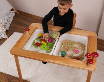 Sensorischer Tisch, Kleinkind-Spieltisch, Kinder-Tisch und Stuhl-Set, Kleinkind-Mädchen-Geschenk