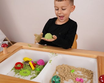 Zintuiglijke tafel, speeltafel voor peuters, kindertafel en stoelenset, peutermeisje cadeau