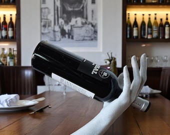 Hand Wine Bottle Holder: Modern Home Bar Decor