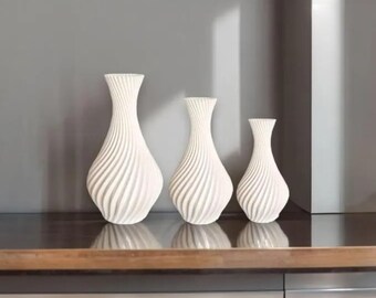 Set di vasi a spirale bianchi: arredamento moderno in stile boho