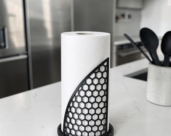 Nowoczesny uchwyt na ręczniki papierowe w kształcie plastra miodu – stylowy organizer na blat kuchenny