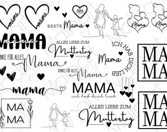 RUB-On Sticker „Mama Muttertag“, A5 randlos, glänzend und leicht erhaben