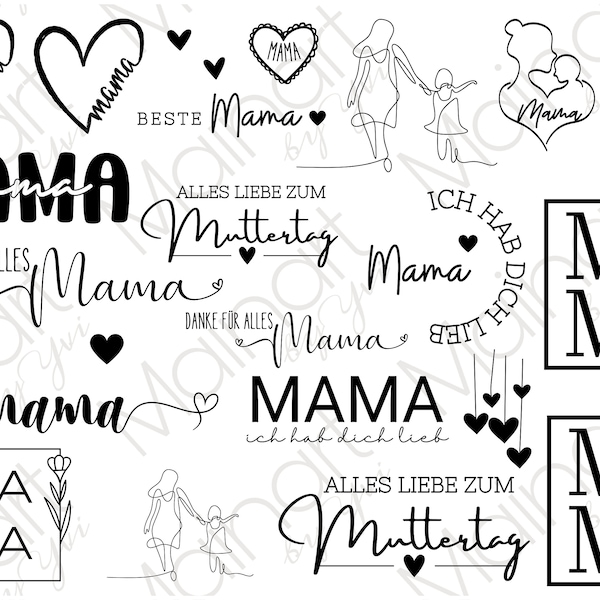 RUB-On Sticker „Mama Muttertag“, A5 randlos, glänzend und leicht erhaben