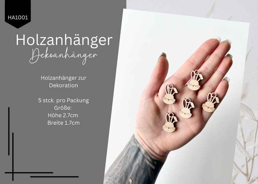 Holzanhänger Anhänger &amp;quot;HA1001 Ostern, Osterhase, Hasengesicht ...