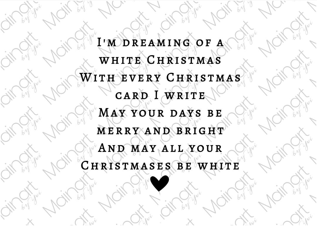 Songtext Im Dreaming Of A White Christmas www.etsy.com