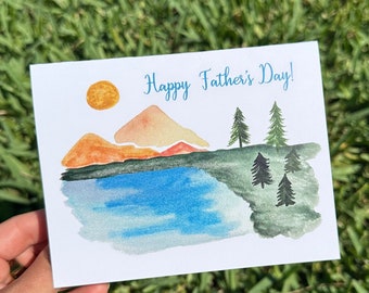 Hand Painted Mountains Father's Day Card (Digital Download)