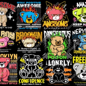 24 T-Shirts Designs bundle, Svg, Png, Vector file, , Graphic Designs, Premium Streetwear Urban Style Design Bundle, Tee Print Design