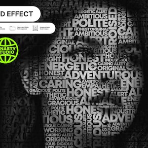 EDITABLE - Typography photo effect, Premium Text Effects, PSD Files, digital download, psd text effect