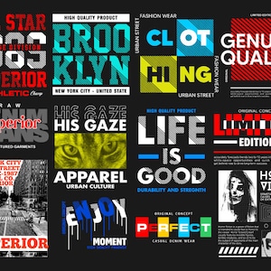 Urban Streetwear T-Shirt Designs | Streetwear Designs Bundle | Streetwear Urban Designs | Streetwear Design | Graphics Shirt | DTF | DTG