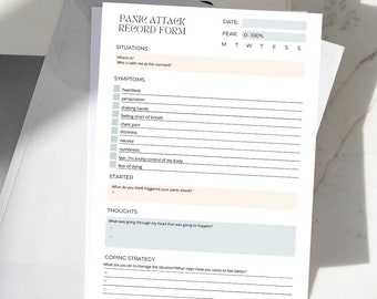 Form for recording a panic attack