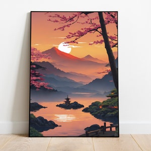 Japanese Ukiyo-e Poster Digital Art | Printable Wall Art | Ukiyo-e Print | Digital Download | Landscape | Vintage Painting | Room Decor